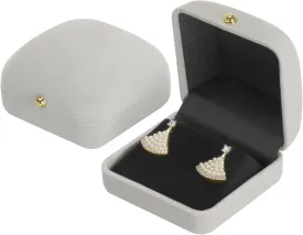 2 Pieces Velvet Earring Stud Gift Box, Jewelry Holder Display Case for Earring stud cufflinks, Earring Organizer Storage Box for Women Girl (Grey)
