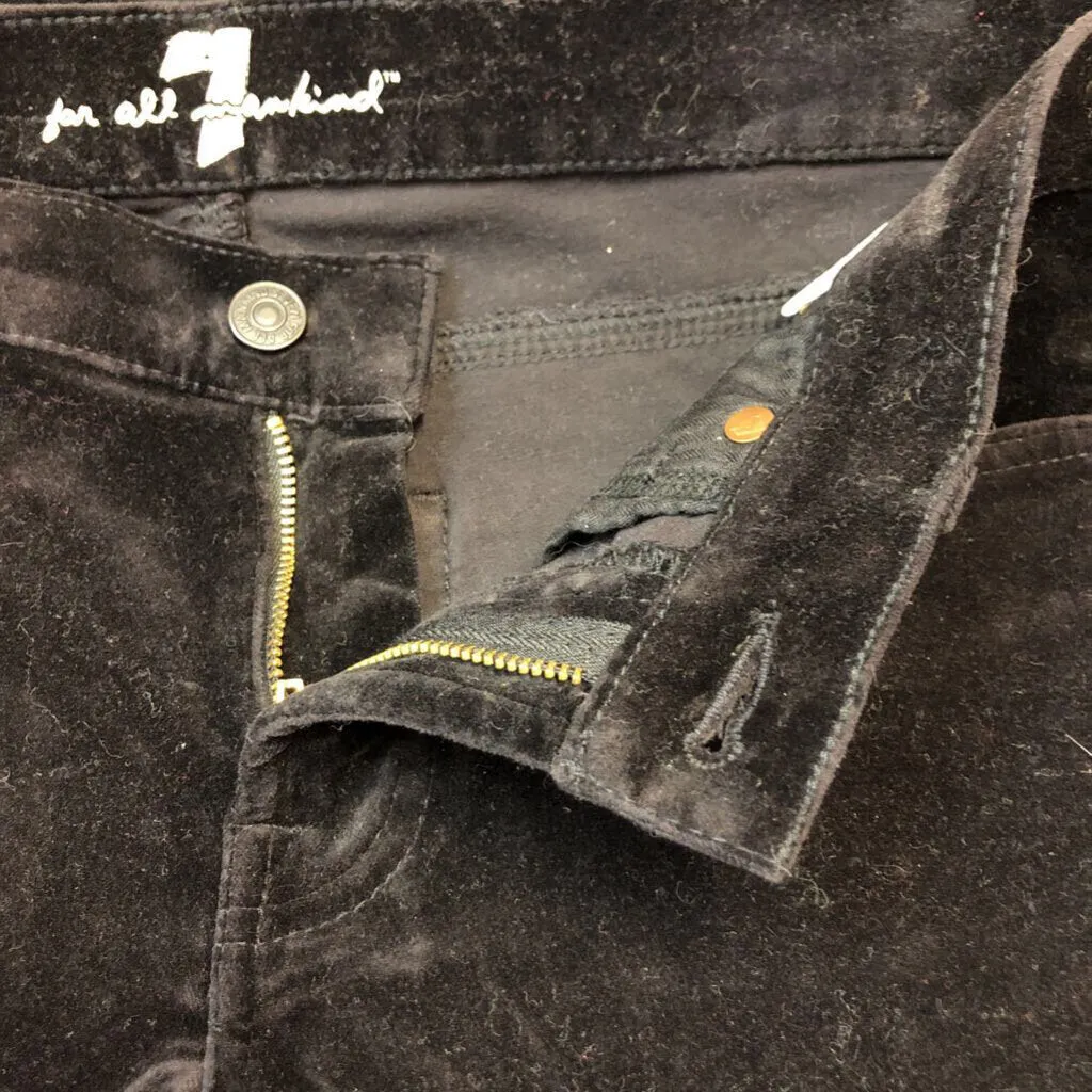 7 FOR ALL MANKIND BLACK VELVET PANTS SIZE 6 (28) TCC
