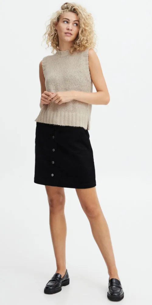 B.Young Straight Sweater Vest, cement