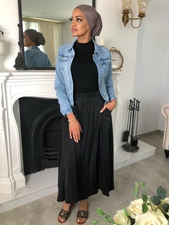 Chambray Flowy Skirt