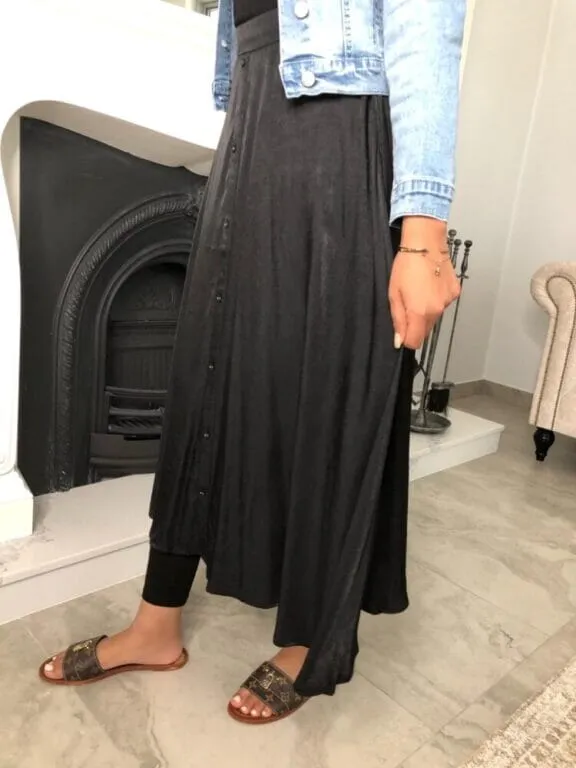 Chambray Flowy Skirt