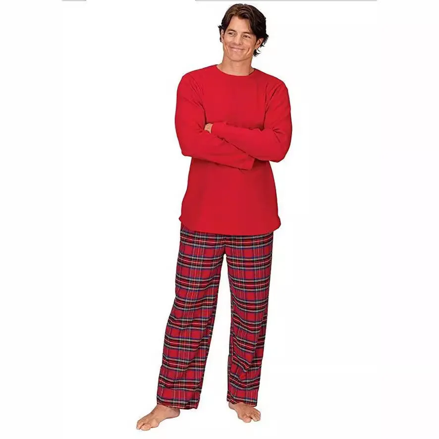 Christmas Red Plaid Family Long Sleeve Pajama Set
