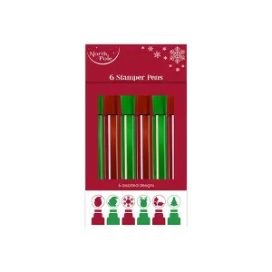 Christmas Stamp Pens 6pk