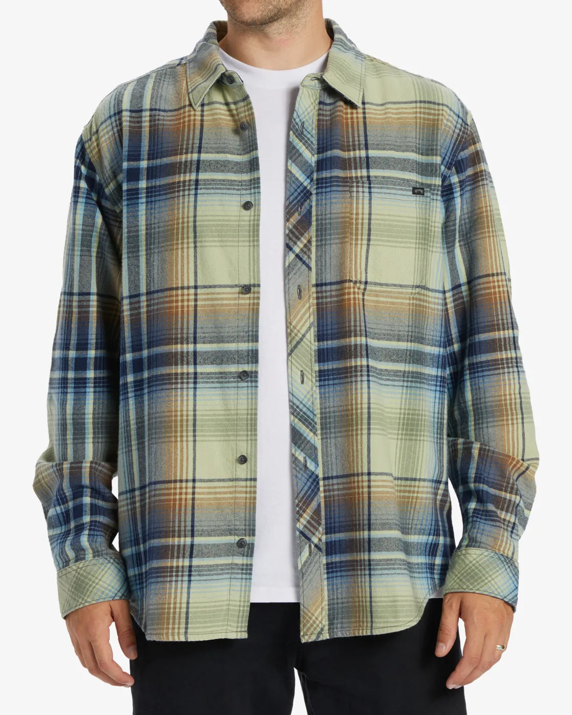 Coastline Flannel Long Sleeve Shirt - Light Sage