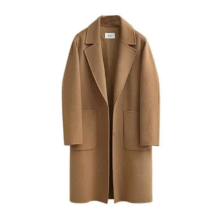 Explosion style women's woolen coat mid-length