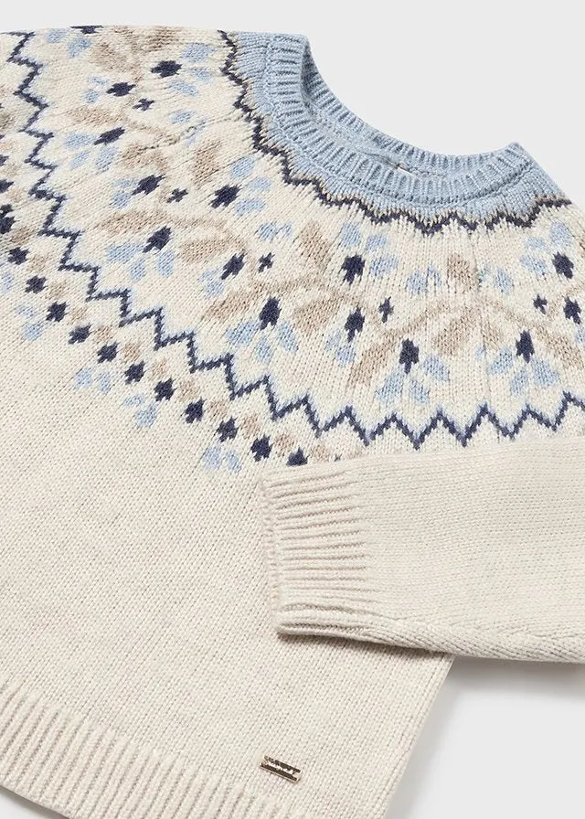 Fair Isle Sweater, Blue/Sparkle, 2323