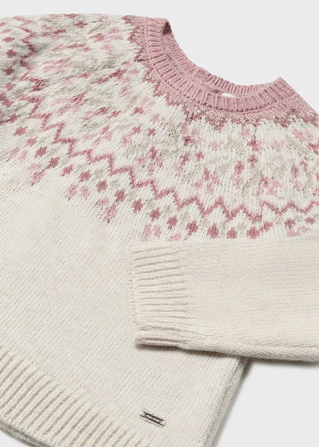 Fair Isle Sweater, Pink/Sparkle, 2323