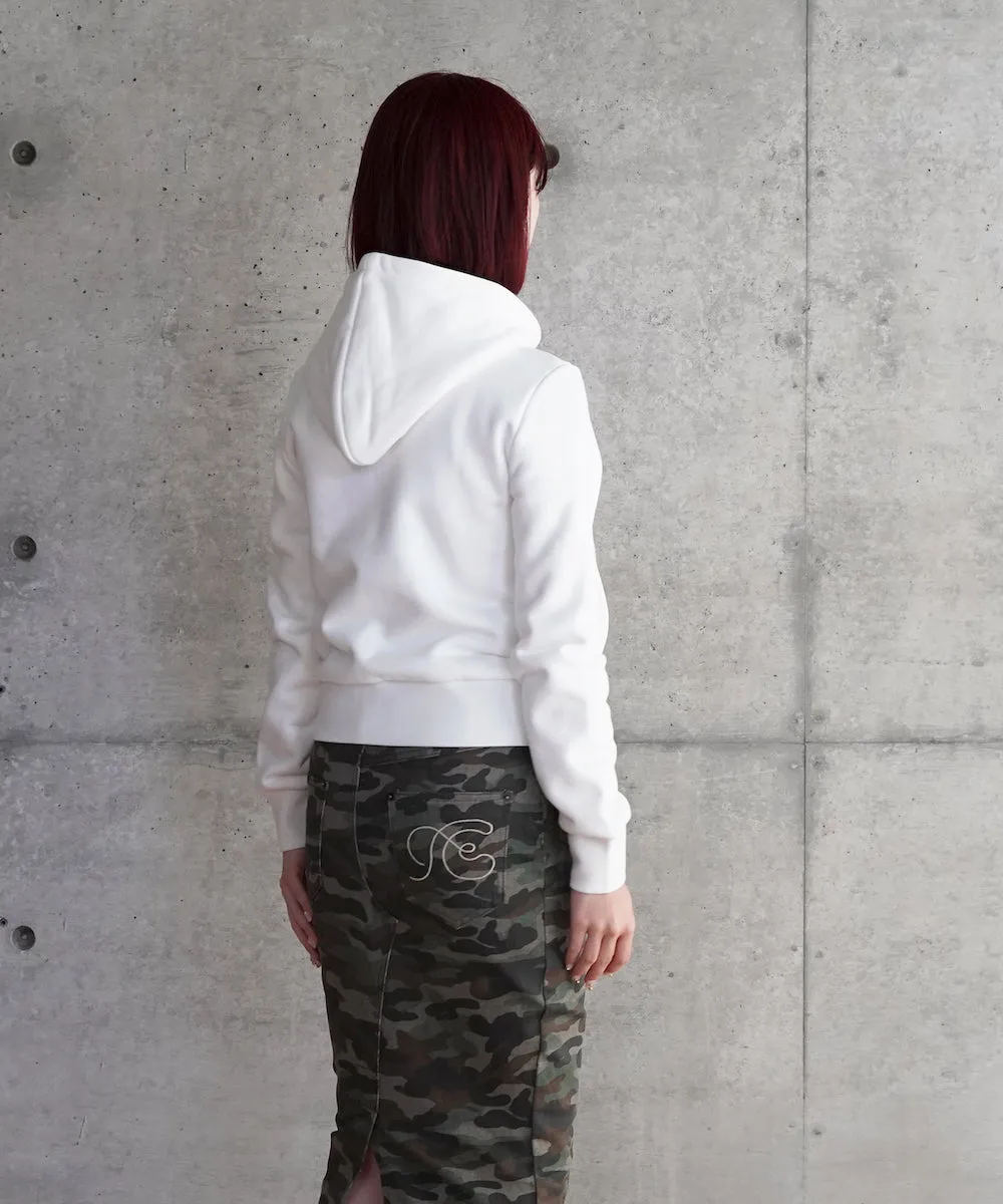 FAX COPY EXPRESS Tight fleece-lined Hoodie "WHITE"