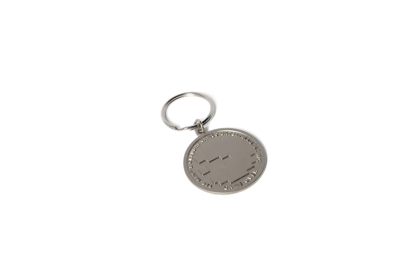 Girl Pac-Man Token Keychain Silver