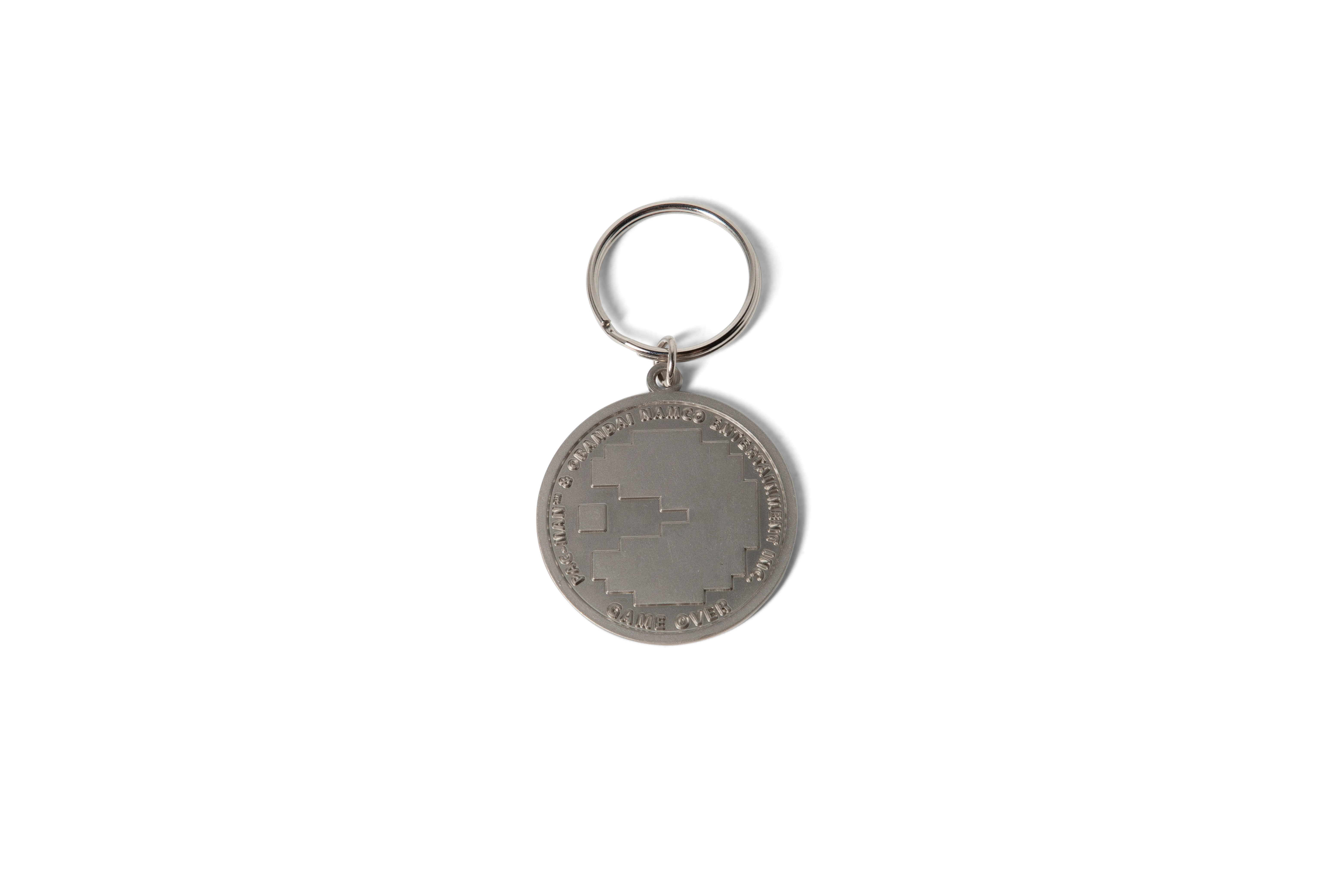 Girl Pac-Man Token Keychain Silver