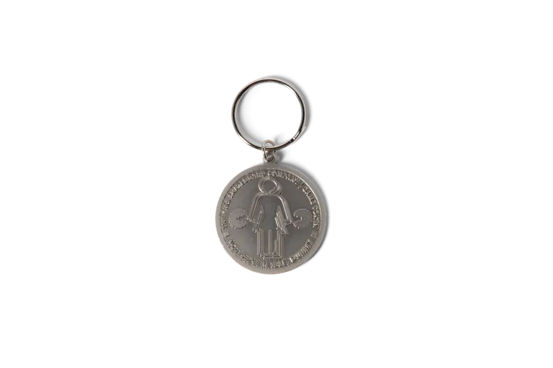 Girl Pac-Man Token Keychain Silver