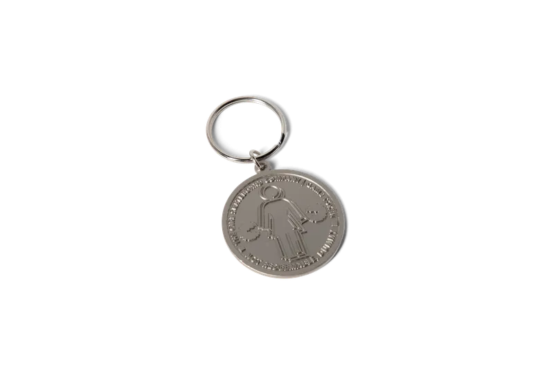 Girl Pac-Man Token Keychain Silver