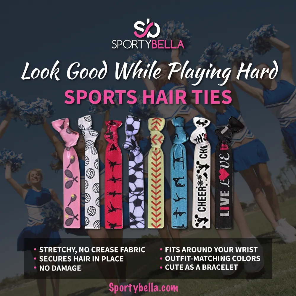 Girls Figure Skating Hair Ties Set- Blue