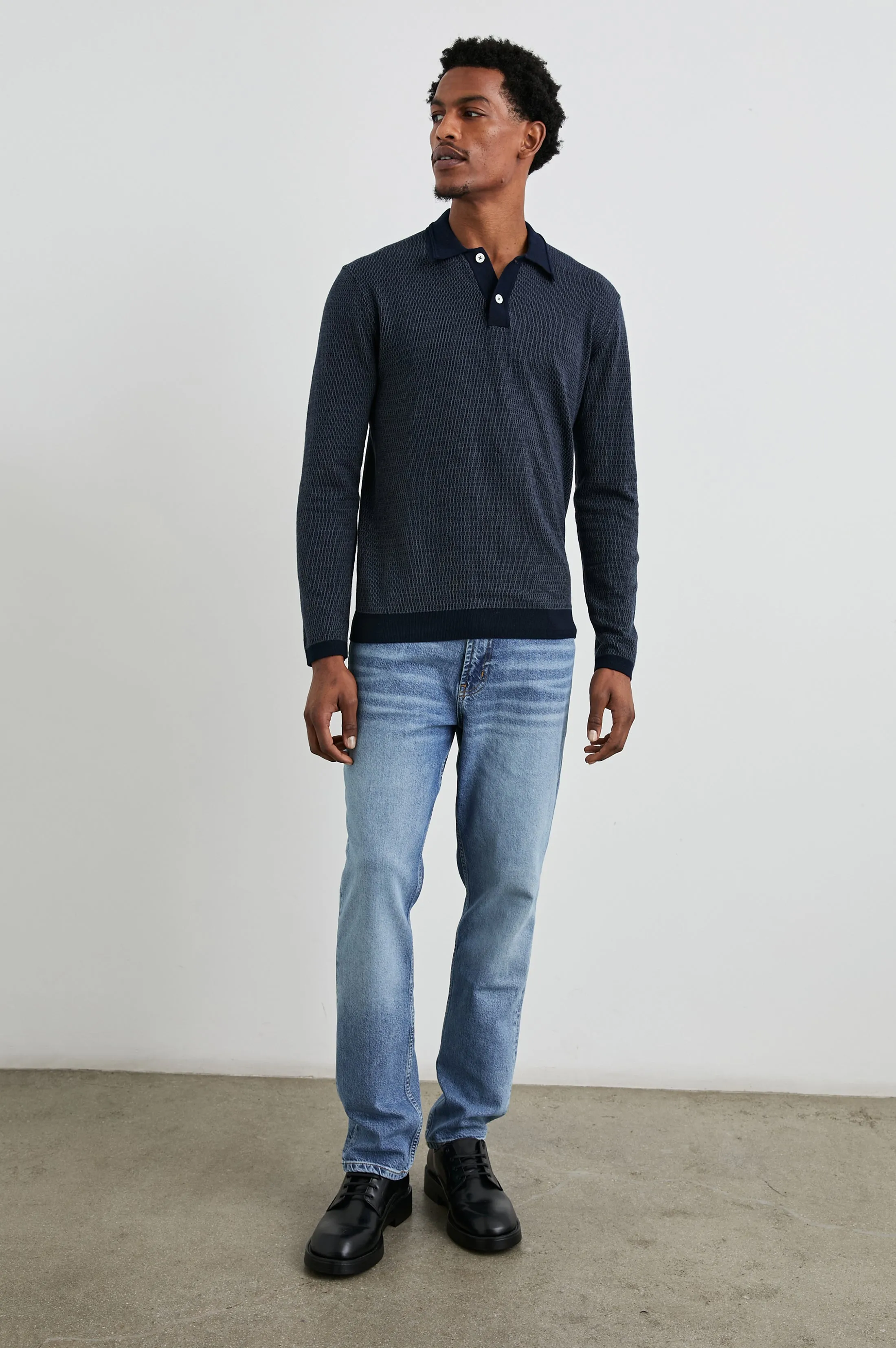 GREENWICH SWEATER - NAVY BROQUADE