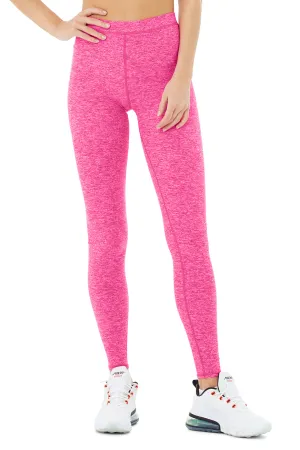 High-Waist Alosoft Flow Legging - Neon Pink Heather
