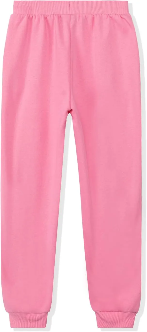 Kid Nation Kids Unisex Soft Brushed Fleece Casual Pull On Jogger Sweatpants with Pockets for Boys or Girls