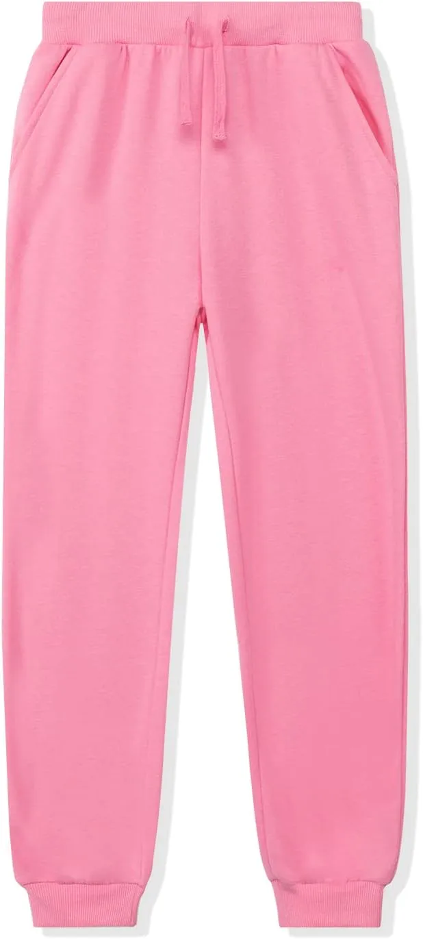 Kid Nation Kids Unisex Soft Brushed Fleece Casual Pull On Jogger Sweatpants with Pockets for Boys or Girls
