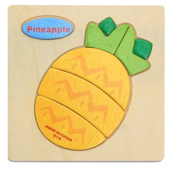 Kids Wooden 3D Puzzle Jigsaw Toys For Children Cartoon Animal Vehicle Wood Puzzles Intelligence Kids Baby Early Educational Toy