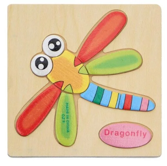Kids Wooden 3D Puzzle Jigsaw Toys For Children Cartoon Animal Vehicle Wood Puzzles Intelligence Kids Baby Early Educational Toy