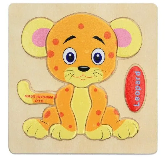 Kids Wooden 3D Puzzle Jigsaw Toys For Children Cartoon Animal Vehicle Wood Puzzles Intelligence Kids Baby Early Educational Toy