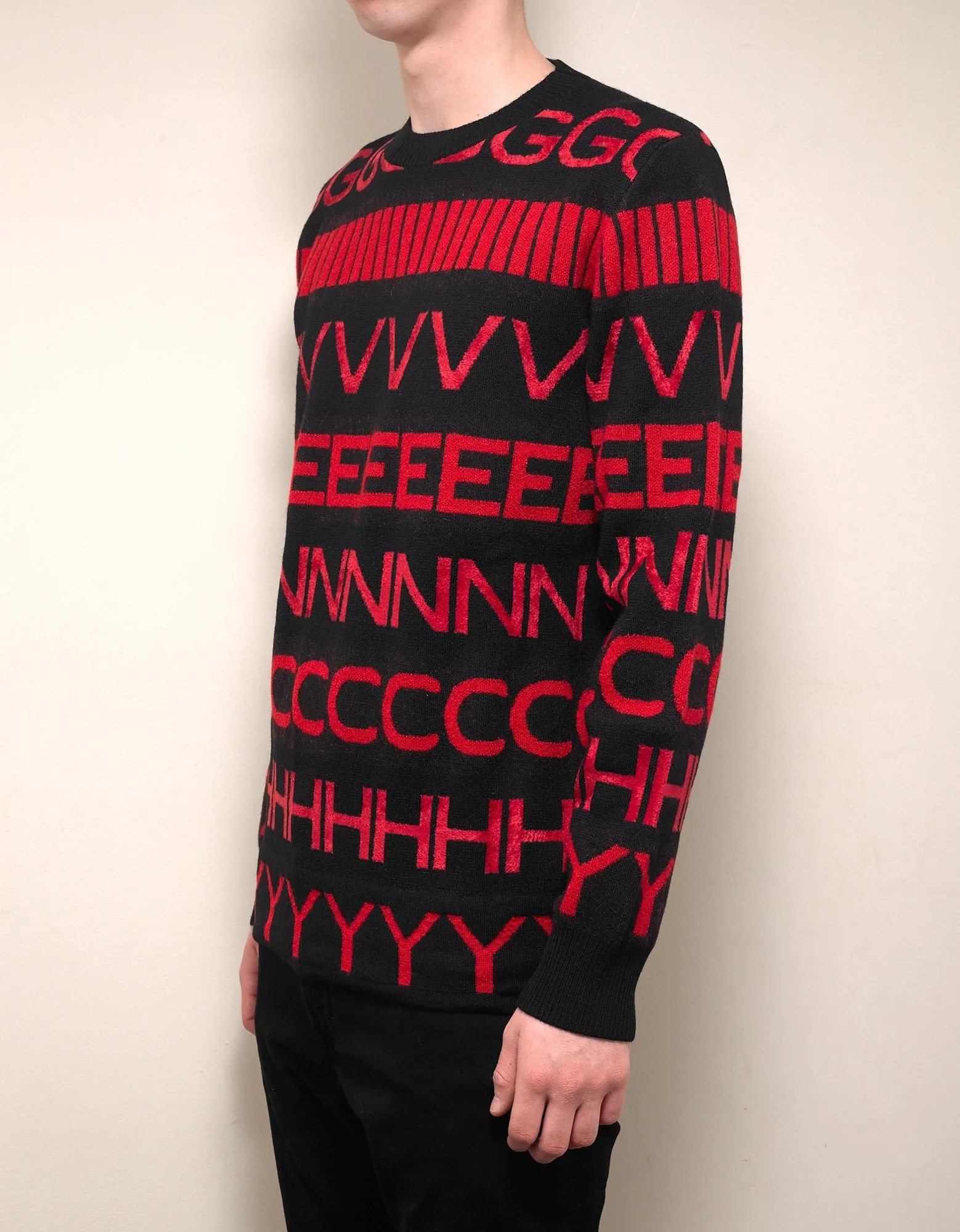 Logo Intarsia Wool Blend Sweater