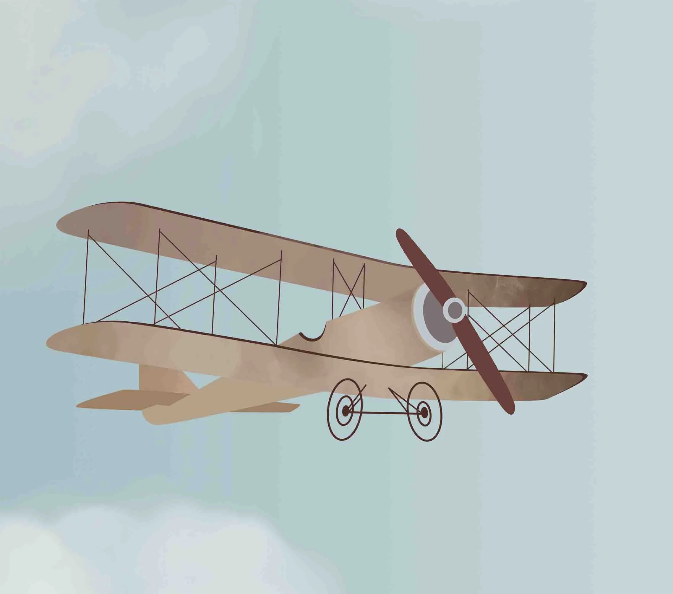 Personalised Gliders & Planes Themed Wallpaper for Kids Room, Customised