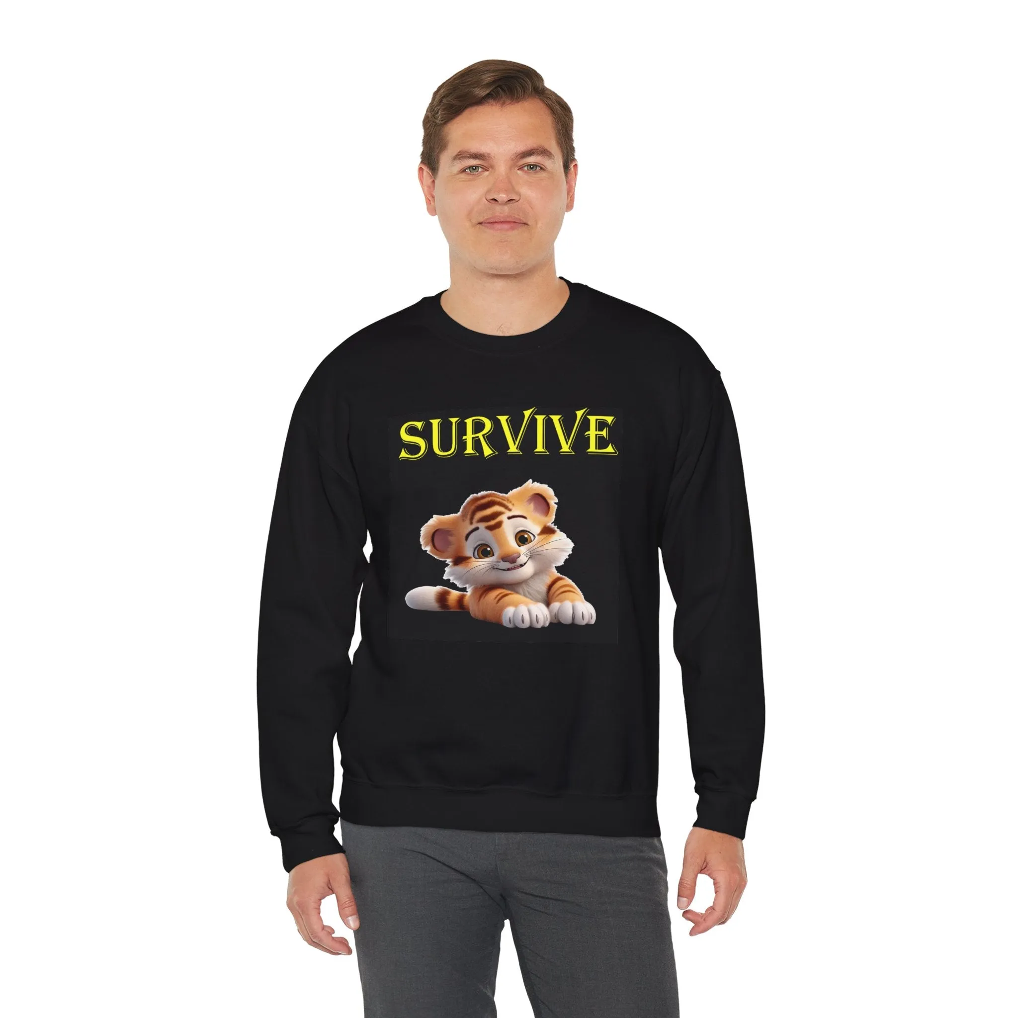 Princess Grace  Cute Tiger Survival Crewneck Sweatshirt