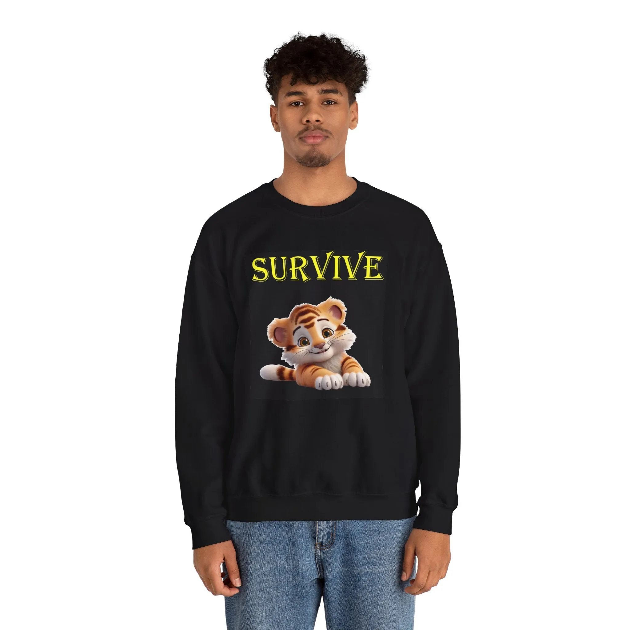 Princess Grace  Cute Tiger Survival Crewneck Sweatshirt