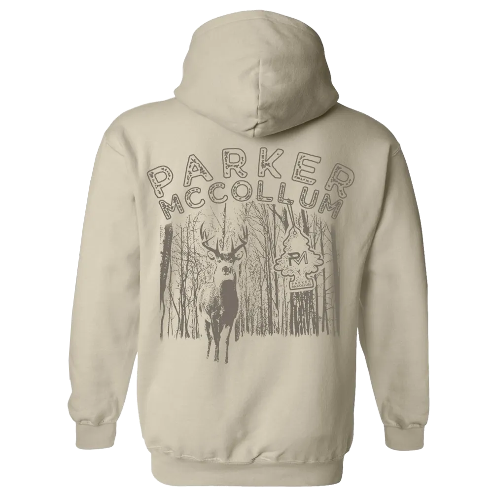 Sand-Colored Deer Print Hoodie