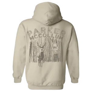 Sand-Colored Deer Print Hoodie