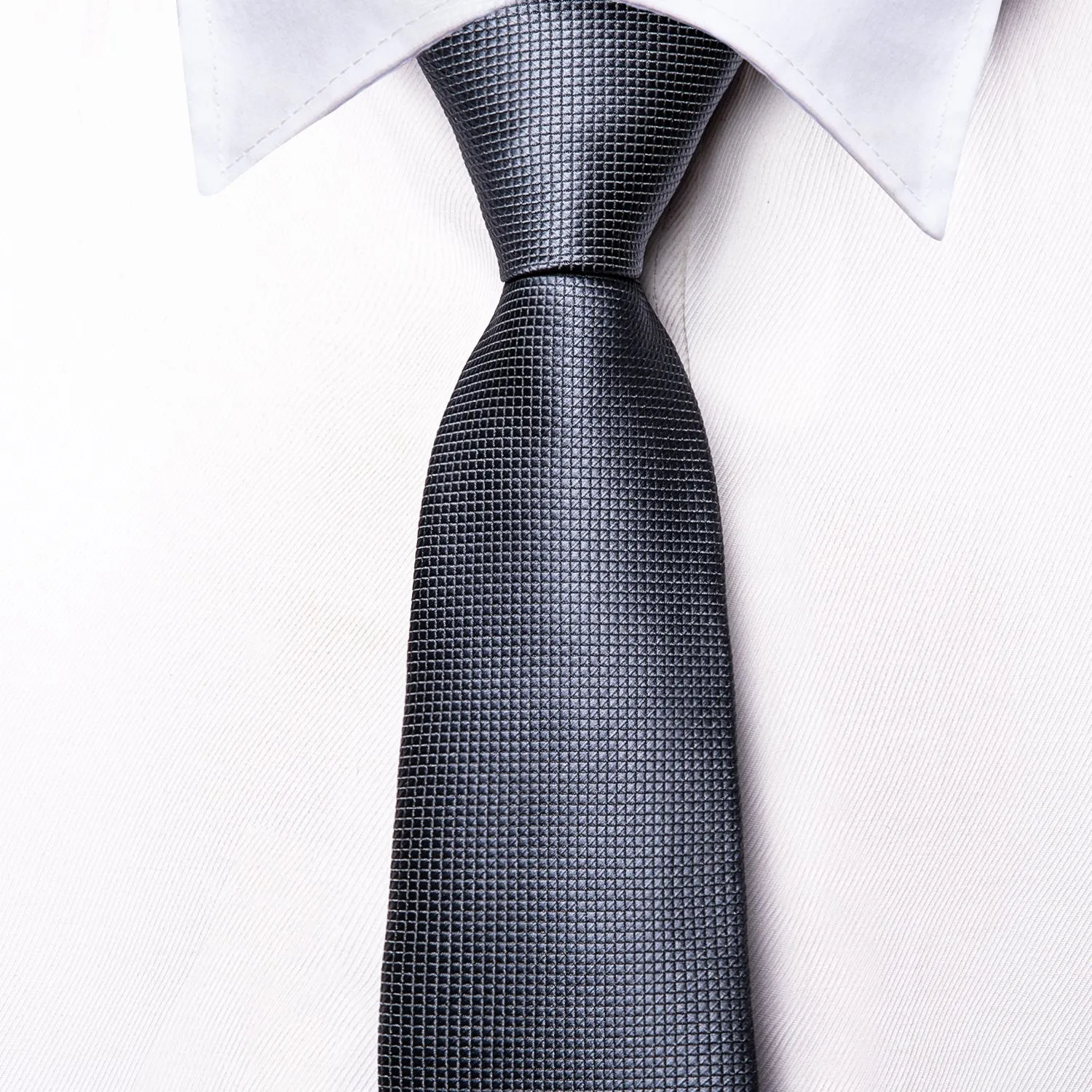 Silver Black Paisley Children's Kids Boys Tie Pocket Square 6cm