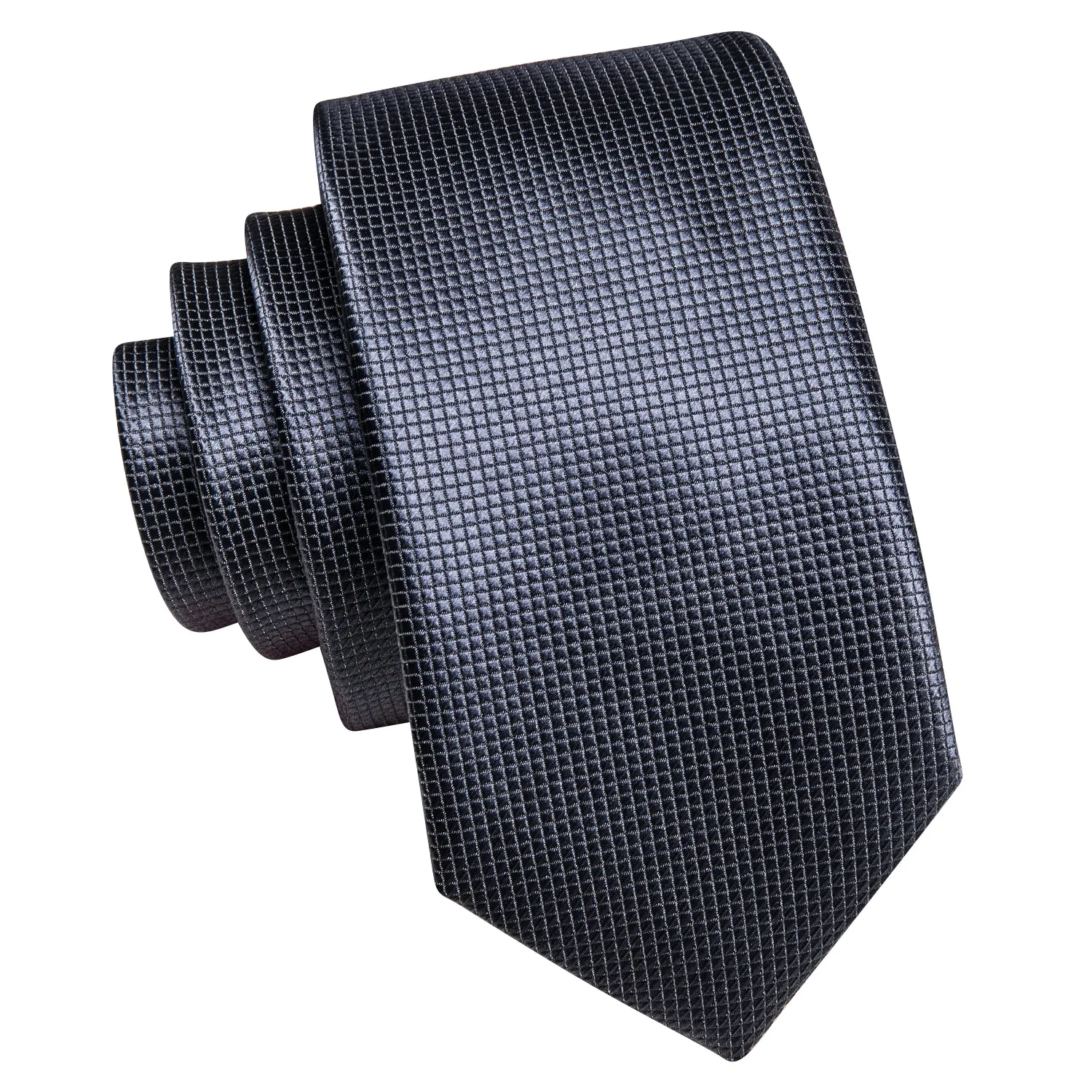 Silver Black Paisley Children's Kids Boys Tie Pocket Square 6cm
