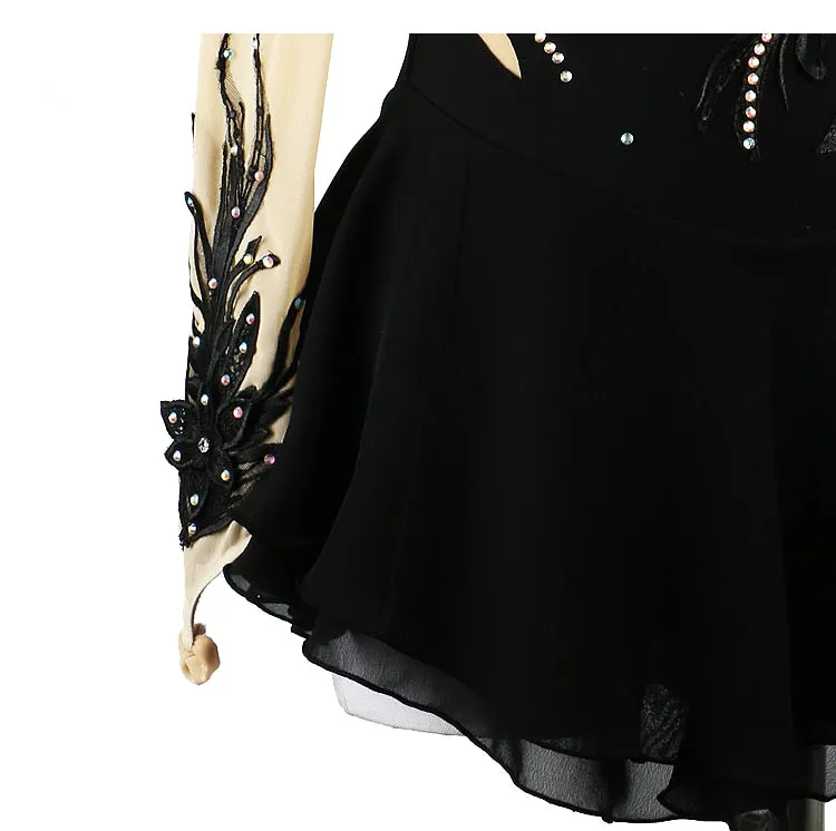#SK225 Black Figure Skating Dress-Ice Skating-Calisthenics-Dance