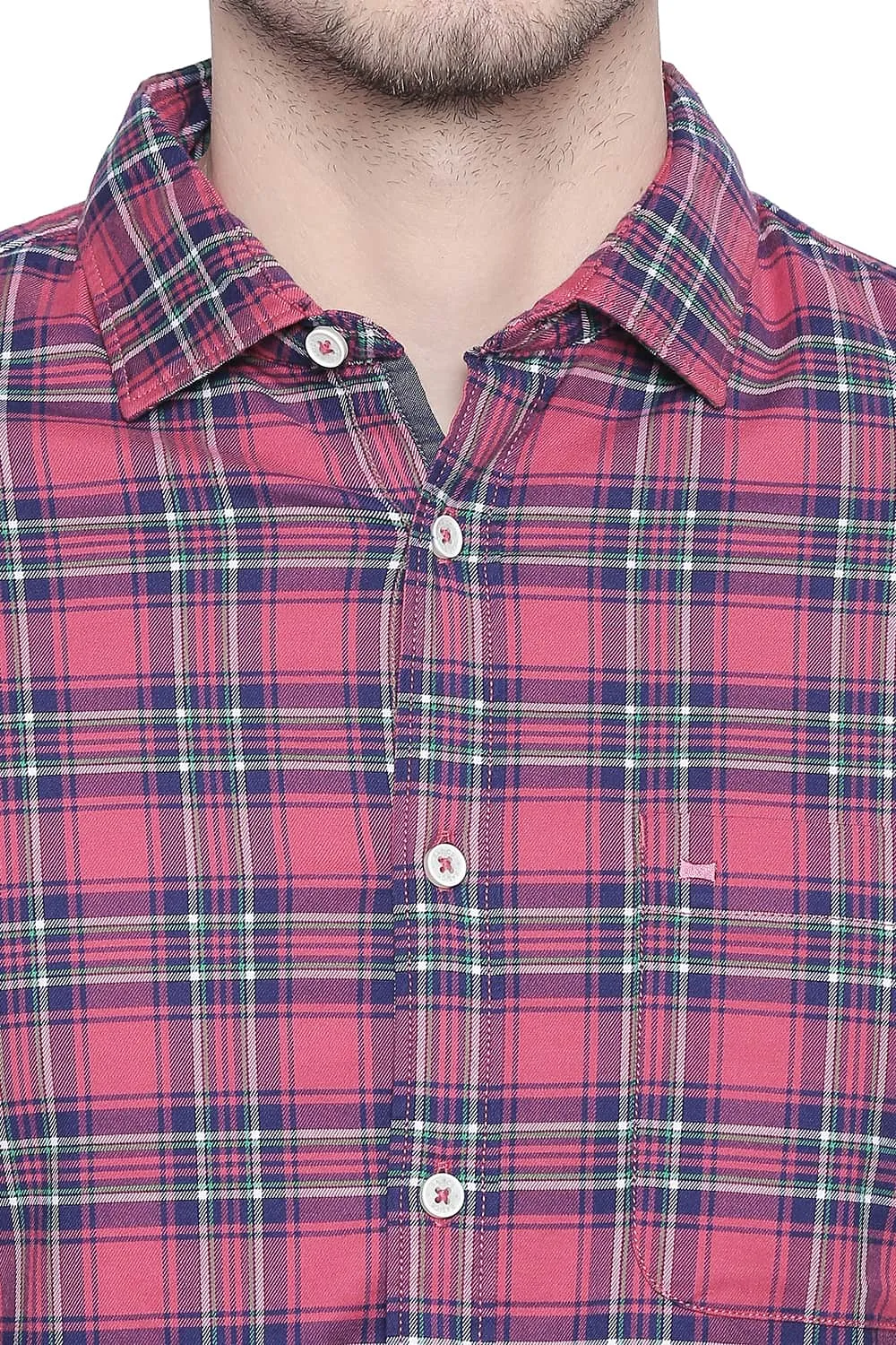 Slim Fit Stretch Checks Shirt