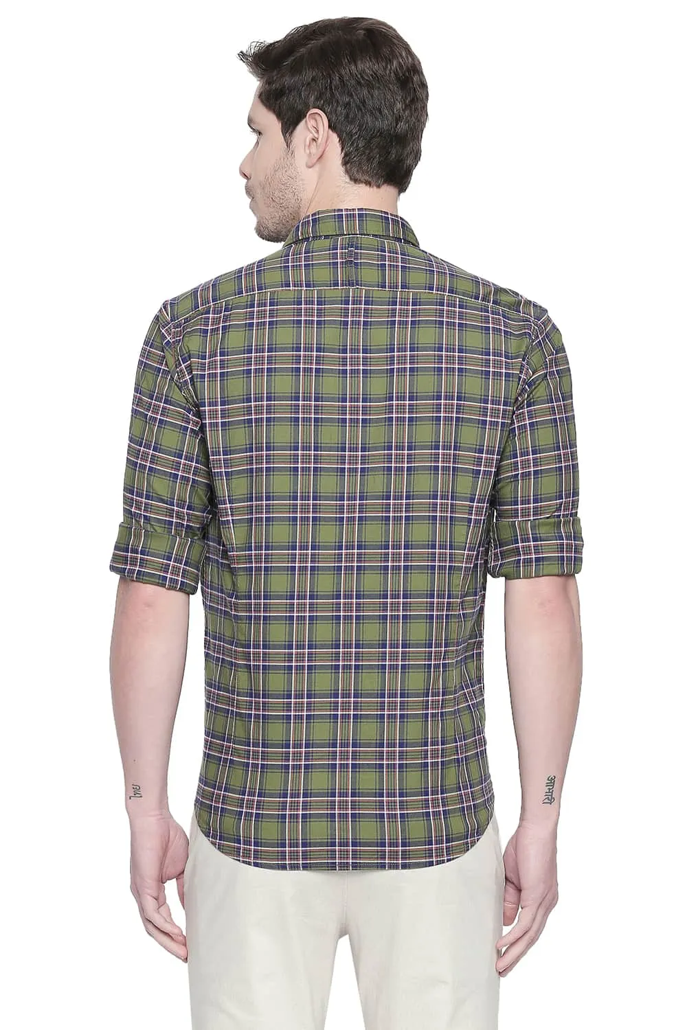 Slim Fit Stretch Checks Shirt