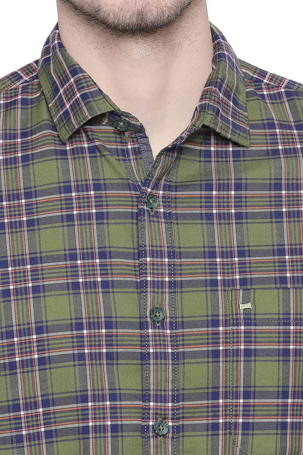 Slim Fit Stretch Checks Shirt