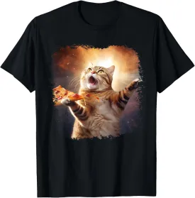 Space Cat Pizza Cat Galaxy Cute Kitty In Space Pizza Lovers T-Shirt