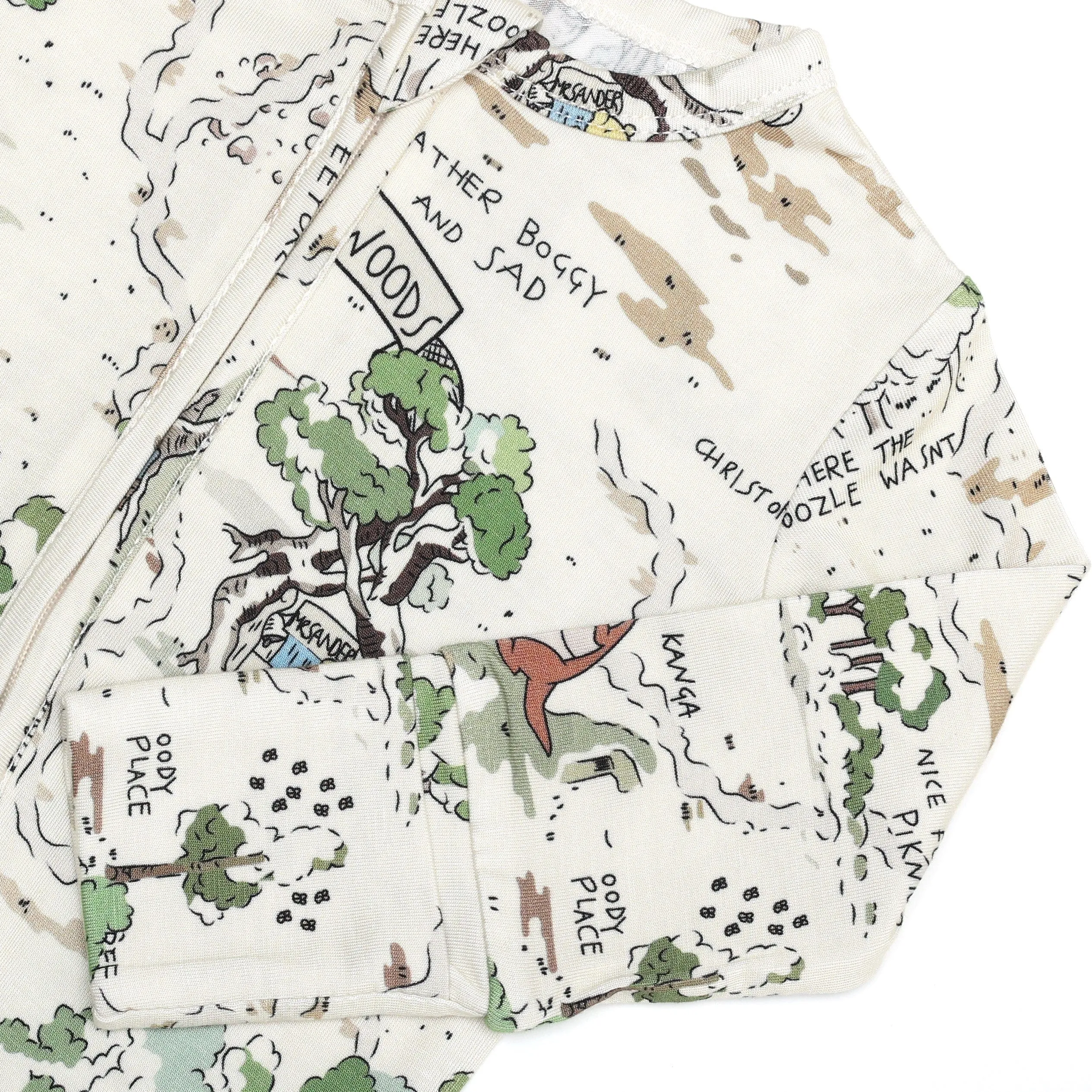 Sweet Summer Pooh's Map - Bamboo Zippy Romper