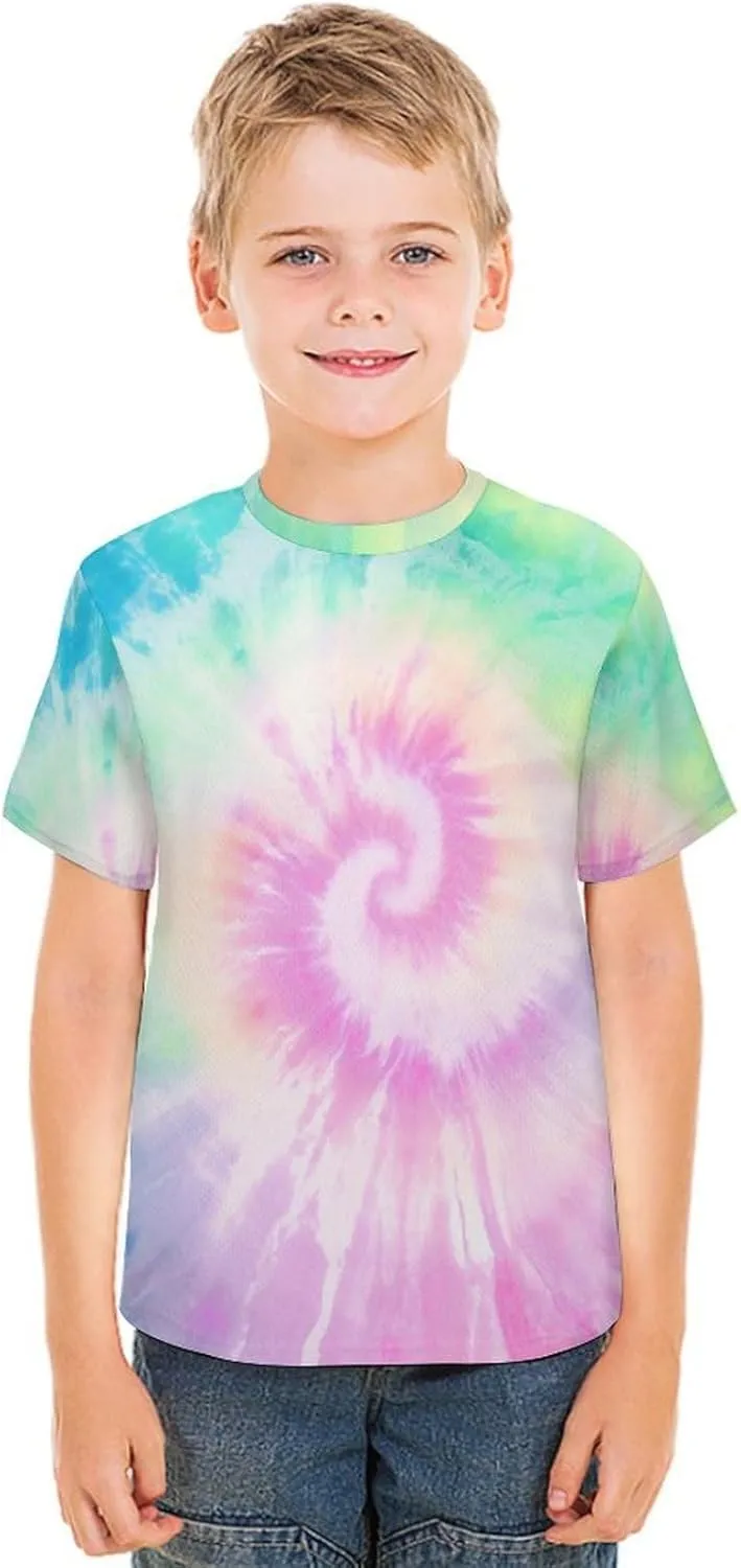 Tiannee Boys Girls 3D Graphic T Shirt, Novelty Kid's Shirts, Casual Crewneck Short Sleeve Tops Tees 6-16 Years