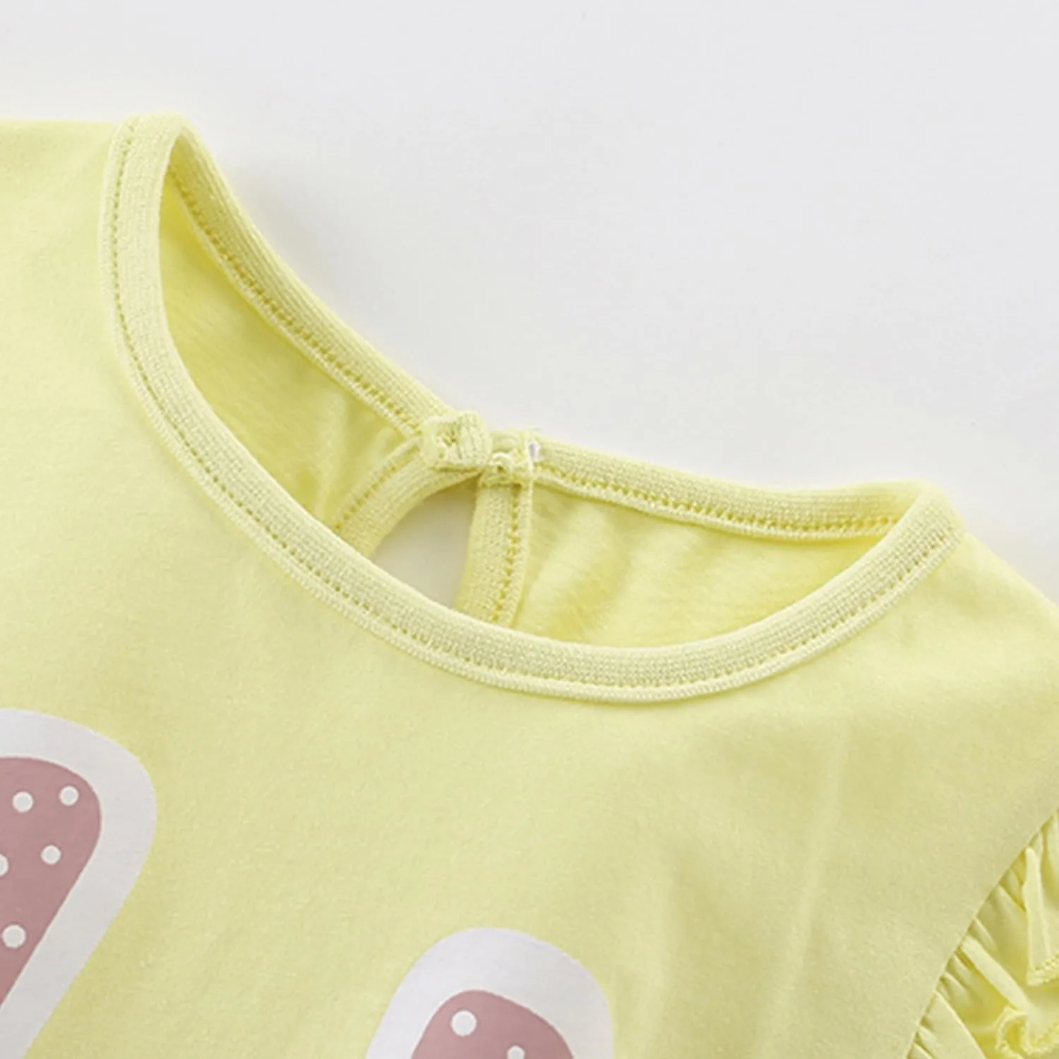 Toddler Girls Bunny Shirts Ruffle Short Sleeve Baby Easter T-Shirt Cotton Cute Tank Tees Tops 1-7 Years