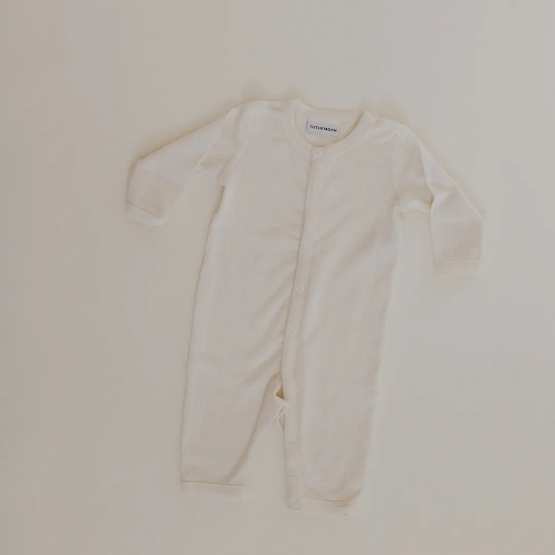 Tothemoon ☾ - Jumpsuit - Wool & silk - Pointelle