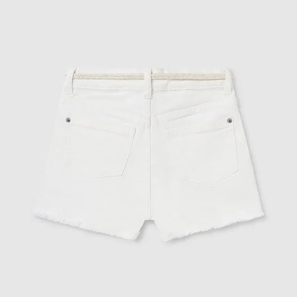 WHITE BASIC TWILL SHORT FOR GIRLS