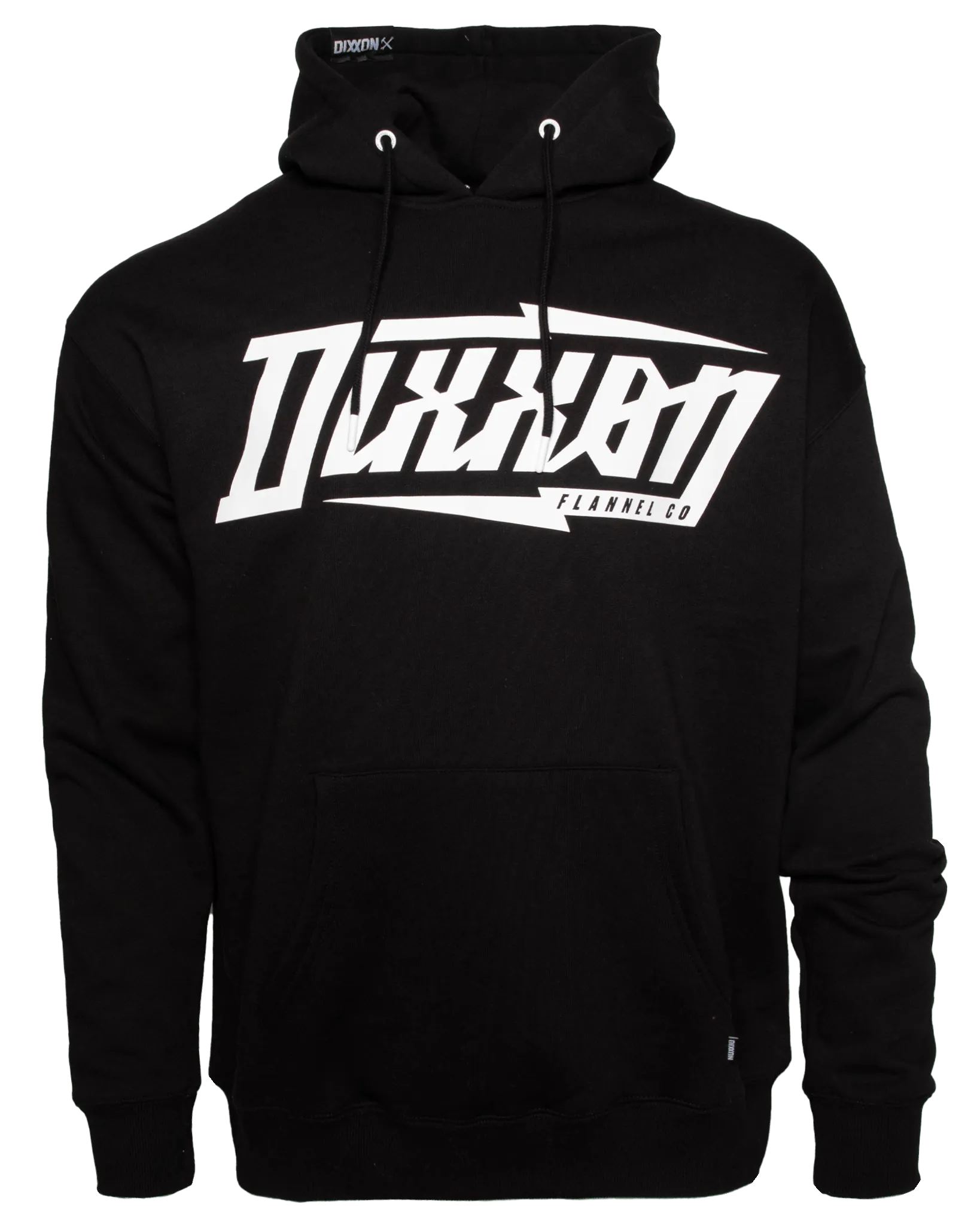 White Bolt Pullover Hoodie - Black