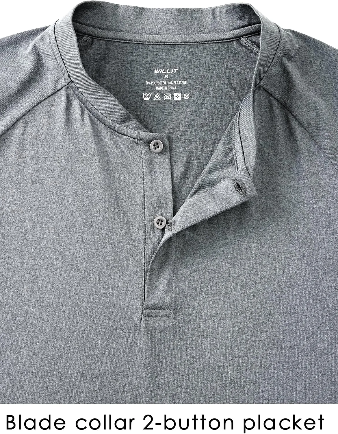 Willit Men's Tennis Shirts Golf Polo Quick Dry Lightweight Casual Short Sleeve Henley Shirt UPF 50 