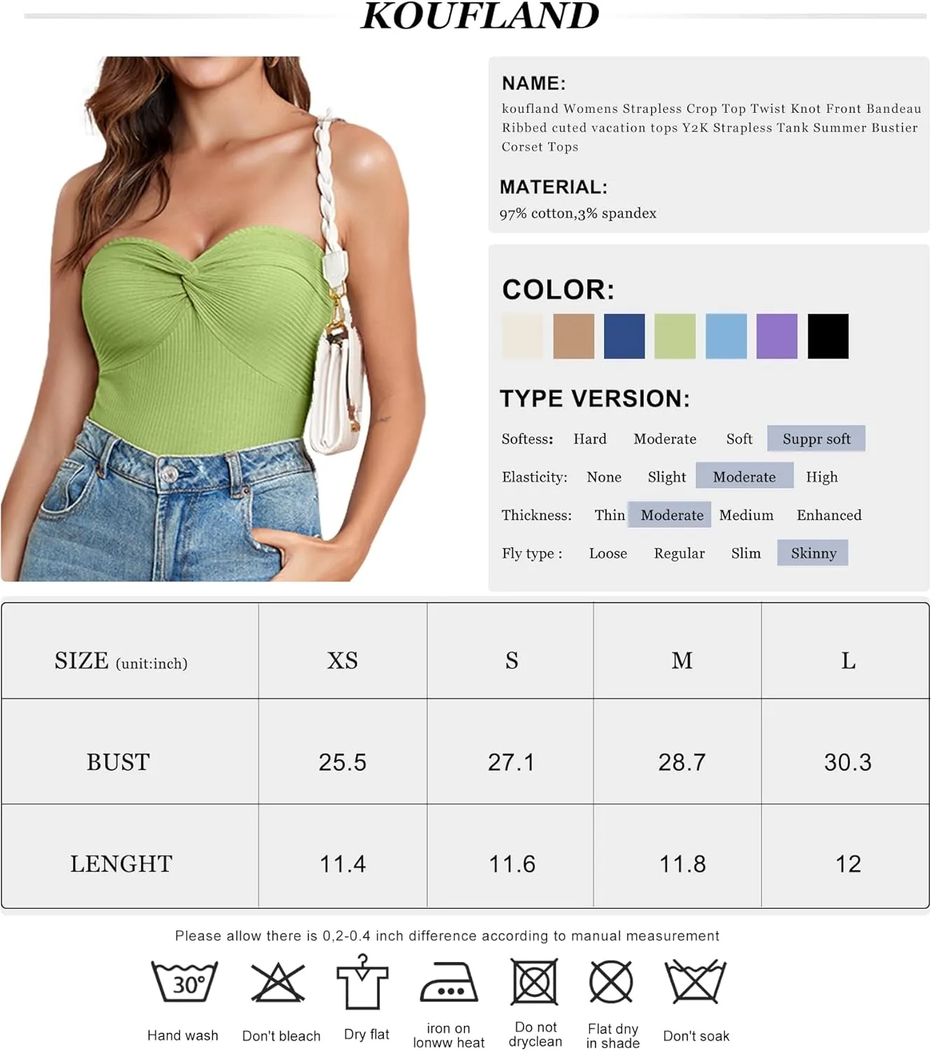 Womens Strapless Tube Tops Cute Knit Tank Top Sexy Ribbed Twisted Knot Front Sleeveless Backless Y2K Going Out Cami Tank Top