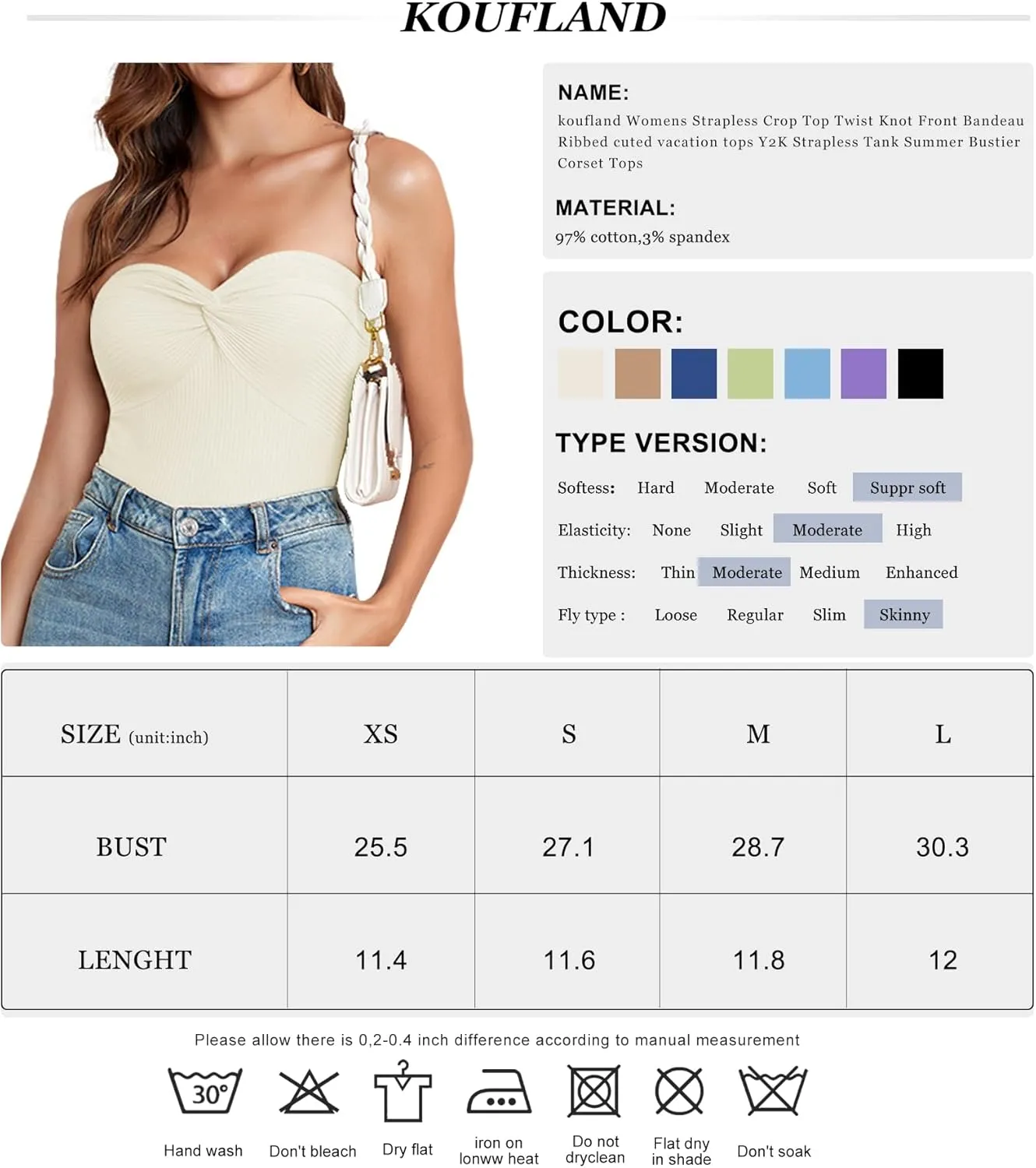 Womens Strapless Tube Tops Cute Knit Tank Top Sexy Ribbed Twisted Knot Front Sleeveless Backless Y2K Going Out Cami Tank Top