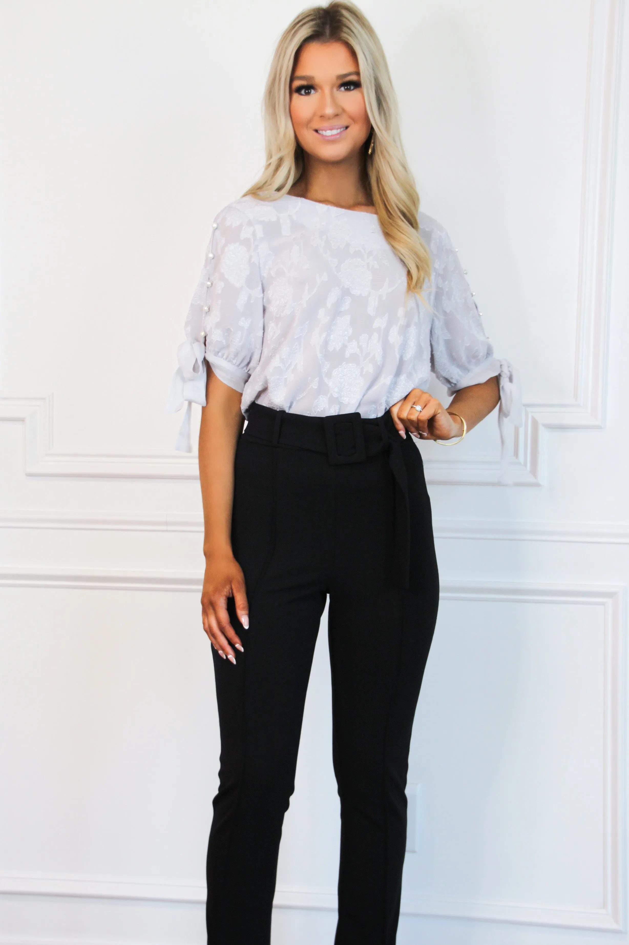Workin' Woman Belted Pants: Black