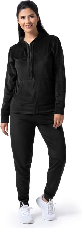 Wright's womens Velour Tracksuit 2 Piece Zip Up Hoodie and Jogger