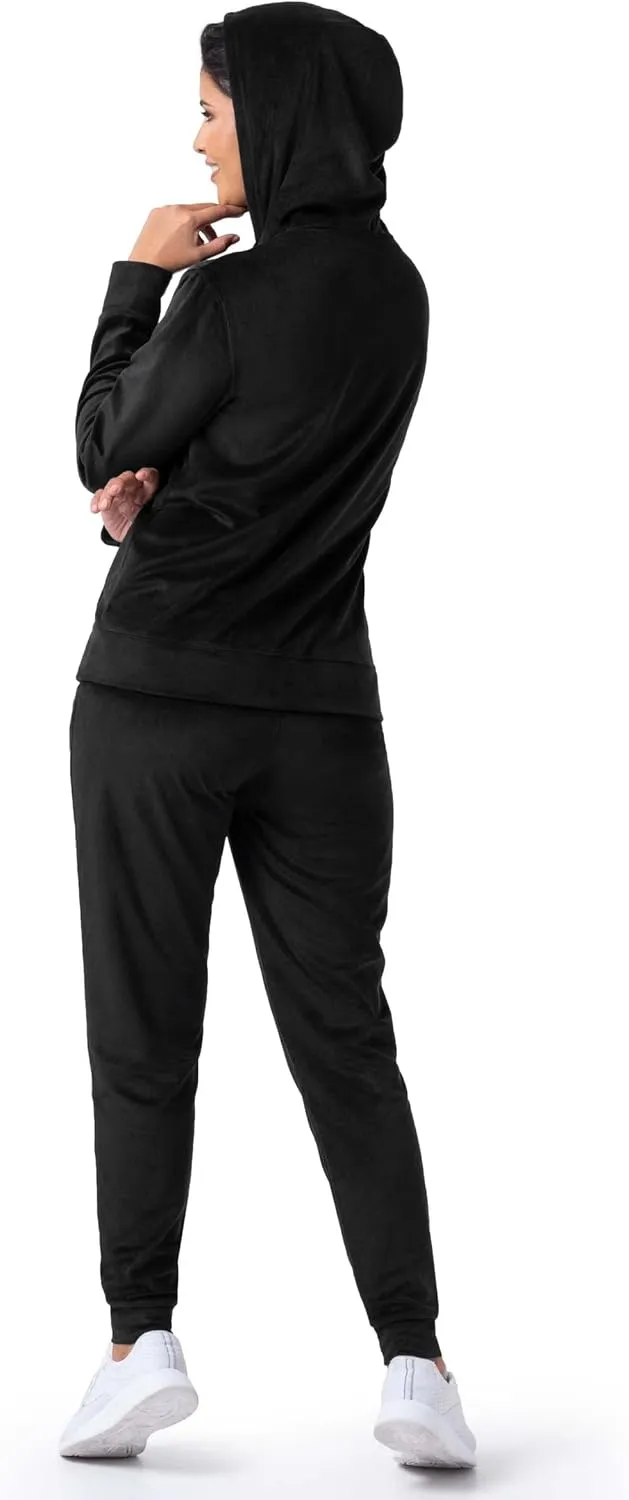 Wright's womens Velour Tracksuit 2 Piece Zip Up Hoodie and Jogger